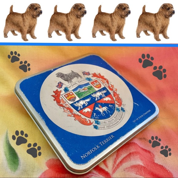 Vintage Norfolk Terrier Coaster Set - Picture 4 of 6